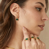 Gold Malachite Signet Ring