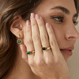 Gold Malachite Signet Ring