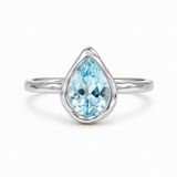 Jasmine Blue Pinky Ring (Silver)