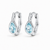Jasmine Green Huggie Earrings (Silver)