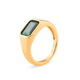 Gold Malachite Signet Ring
