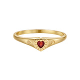 Fearless Heart Signet Ring – Strength in Solid Gold